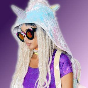 PART TIME UNICORN HOODED BACKPACK by Sugar Thrillz